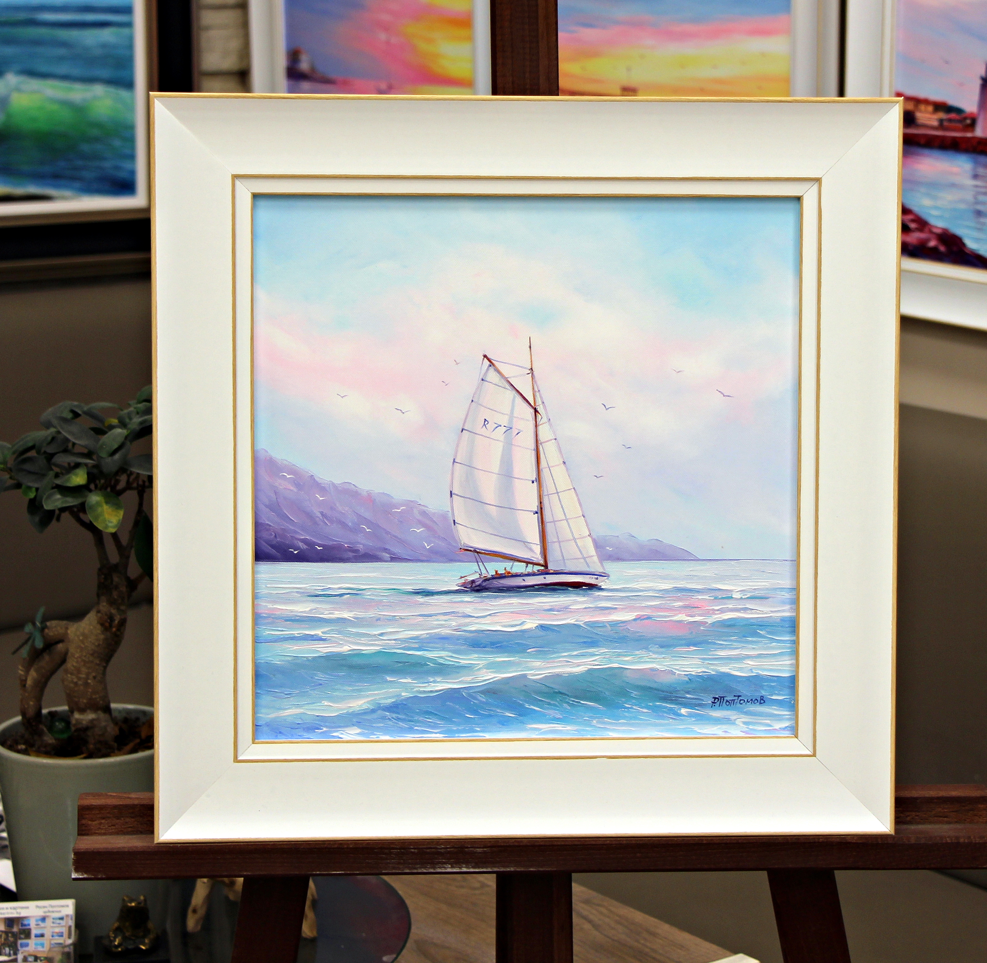 Морски пейзаж 2235, размер с рамка 40/40 - 70€